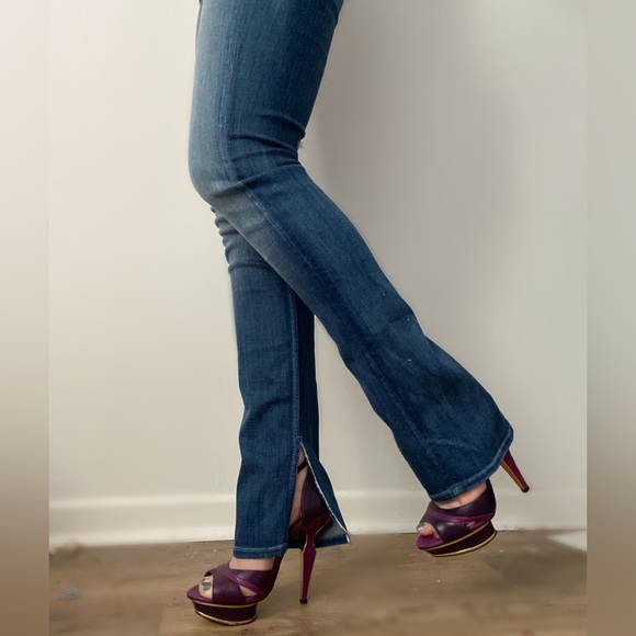 AUTHENTIC MOTHER JEANS THE SLIT RASCAL IN BLUE DENIM - Picture 5 of 16